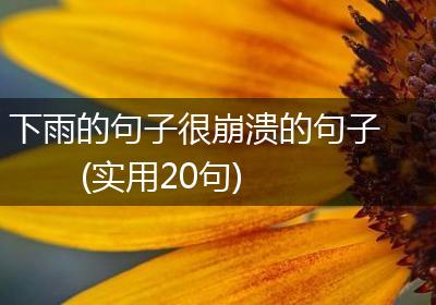下雨的句子很崩溃的句子(实用20句)