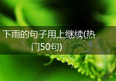 下雨的句子用上继续(热门50句)