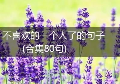 不喜欢的一个人了的句子(合集80句)