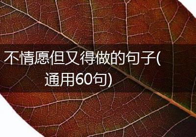不情愿但又得做的句子(通用60句)