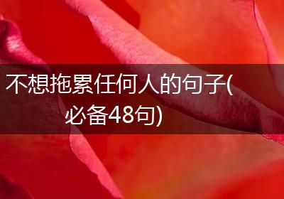 不想拖累任何人的句子(必备48句)