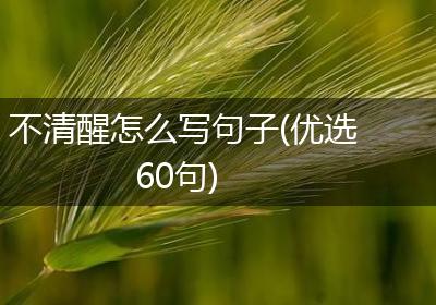 不清醒怎么写句子(优选60句)
