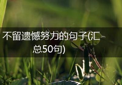 不留遗憾努力的句子(汇总50句)