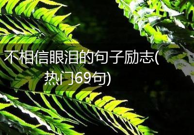不相信眼泪的句子励志(热门69句)