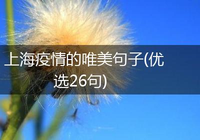 上海疫情的唯美句子(优选26句)