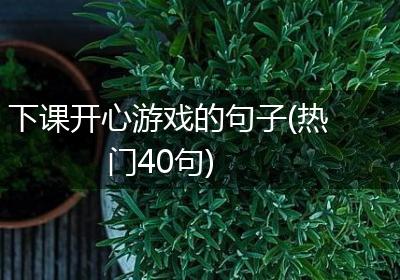 下课开心游戏的句子(热门40句)