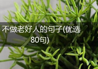 不做老好人的句子(优选80句)