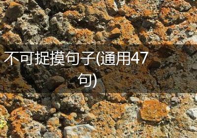 不可捉摸句子(通用47句)