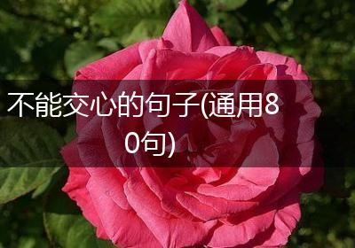 不能交心的句子(通用80句)