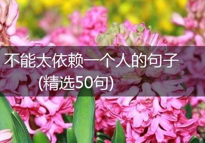 不能太依赖一个人的句子(精选50句)