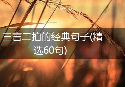 三言二拍的经典句子(精选60句)