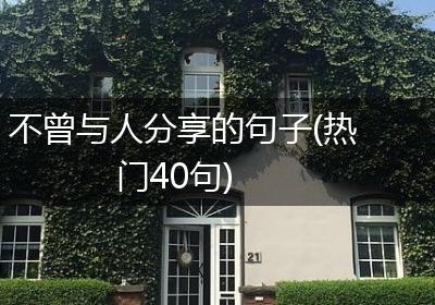 不曾与人分享的句子(热门40句)