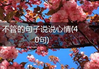 不管的句子说说心情(40句)