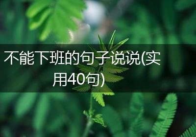 不能下班的句子说说(实用40句)