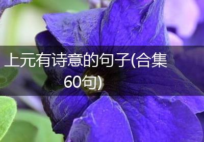 上元有诗意的句子(合集60句)