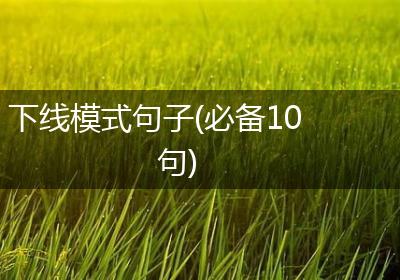 下线模式句子(必备10句)