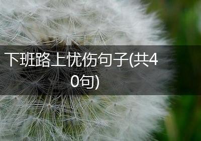 下班路上忧伤句子(共40句)
