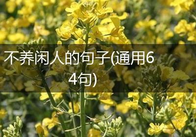 不养闲人的句子(通用64句)