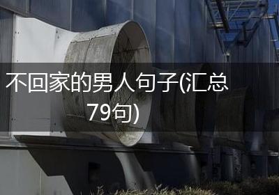 不回家的男人句子(汇总79句)