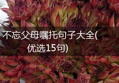 不忘父母嘱托句子大全(优选15句)