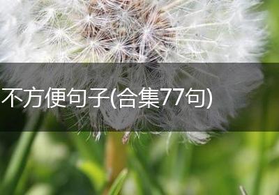不方便句子(合集77句)