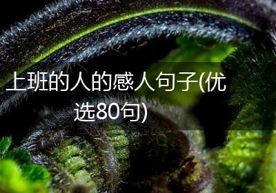 上班的人的感人句子(优选80句)
