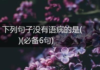 下列句子没有语病的是()(必备6句)