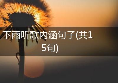 下雨听歌内涵句子(共15句)