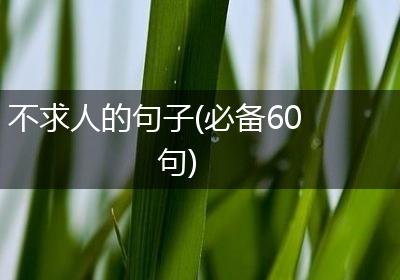 不求人的句子(必备60句)