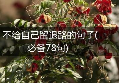 不给自己留退路的句子(必备78句)