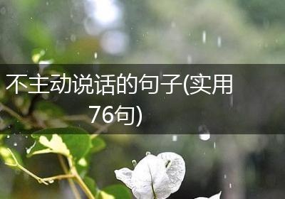 不主动说话的句子(实用76句)