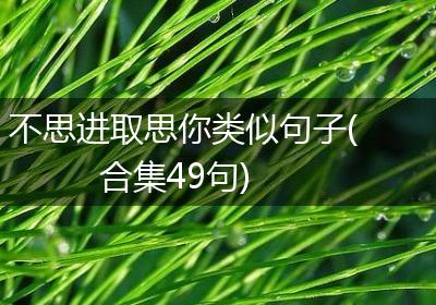 不思进取思你类似句子(合集49句)