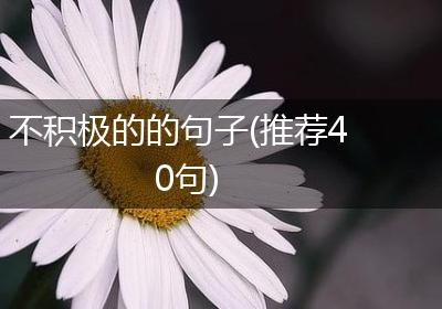 不积极的的句子(推荐40句)