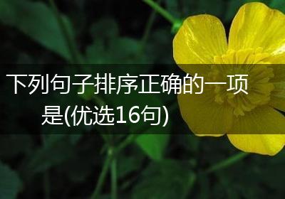 下列句子排序正确的一项是(优选16句)