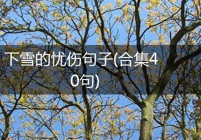 下雪的忧伤句子(合集40句)