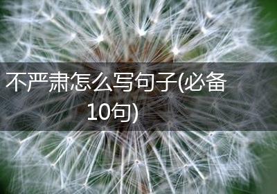 不严肃怎么写句子(必备10句)