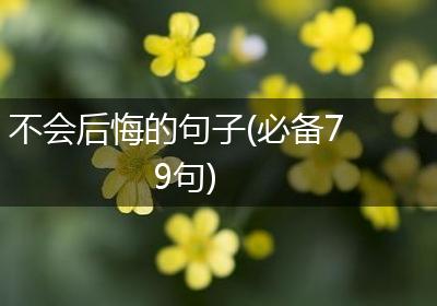 不会后悔的句子(必备79句)