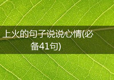 上火的句子说说心情(必备41句)