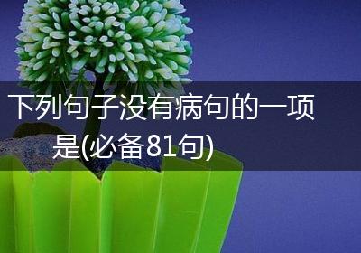 下列句子没有病句的一项是(必备81句)