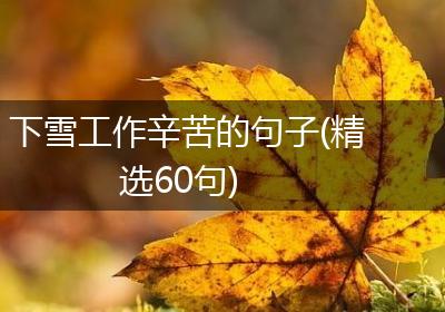 下雪工作辛苦的句子(精选60句)