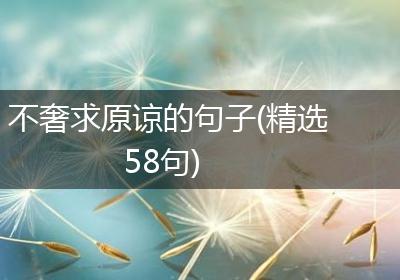 不奢求原谅的句子(精选58句)