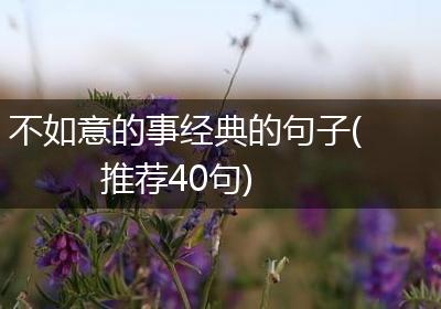 不如意的事经典的句子(推荐40句)