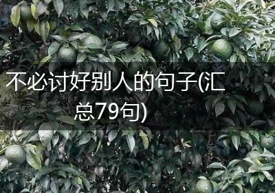 不必讨好别人的句子(汇总79句)