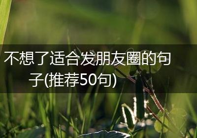 不想了适合发朋友圈的句子(推荐50句)