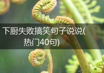 下厨失败搞笑句子说说(热门40句)