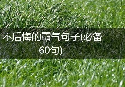 不后悔的霸气句子(必备60句)