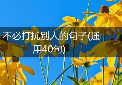 不必打扰别人的句子(通用40句)