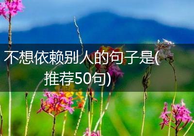 不想依赖别人的句子是(推荐50句)