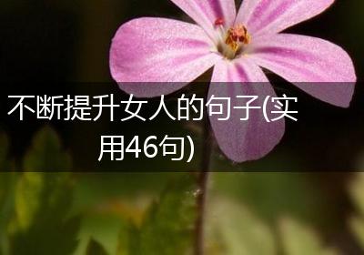 不断提升女人的句子(实用46句)
