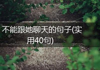 不能跟她聊天的句子(实用40句)
